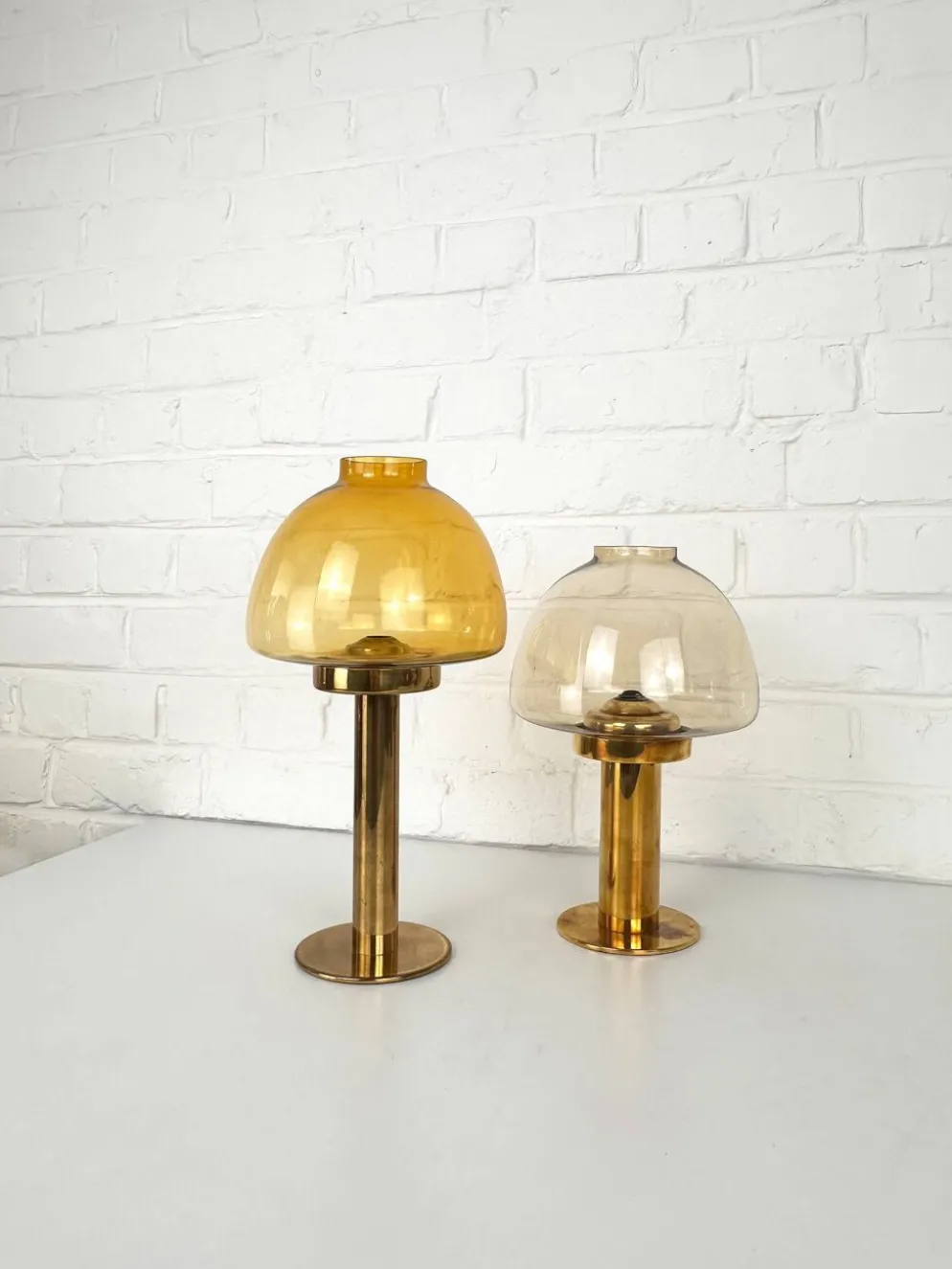 Paire de photophores en laiton Hans-Agne Jakobsson L102/32, Suède, 1970