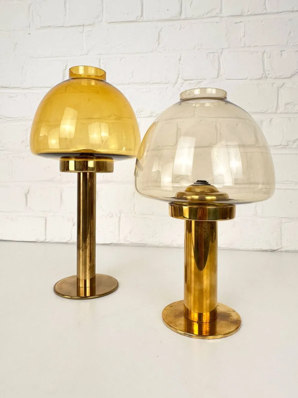 Paire de photophores en laiton Hans-Agne Jakobsson L102/32, Suède, 1970