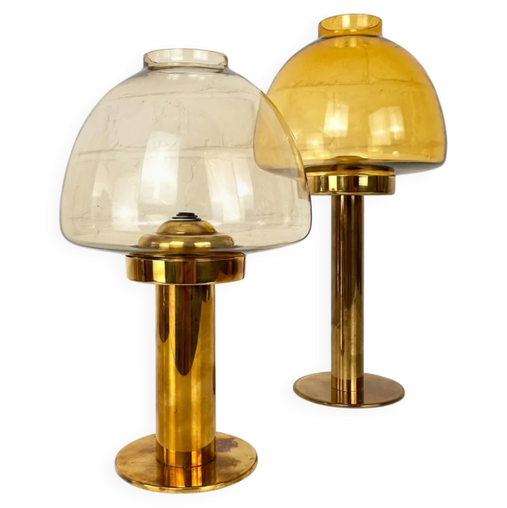 Paire de photophores en laiton Hans-Agne Jakobsson L102/32, Suède, 1970