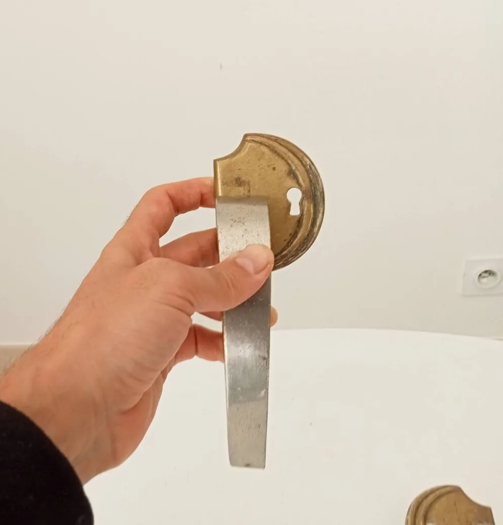 Paire de poignées de meuble anciennes art déco années 30/40