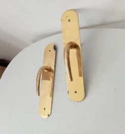 Paire de poignées de porte béquilles en laiton massif