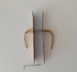 Paire de poignées de porte béquilles en laiton massif
