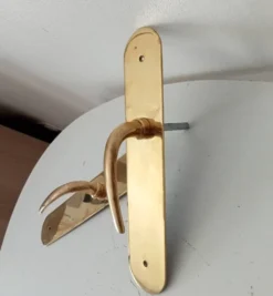 Paire de poignées de porte béquilles en laiton massif