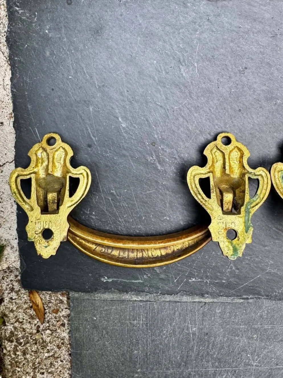 Paire de poignées en bronze signé L.PINET Art Nouveau