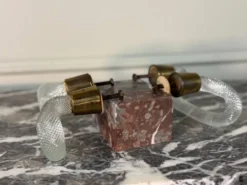 Paire de poignées en verre de Murano et laiton, Venise vers 1930
