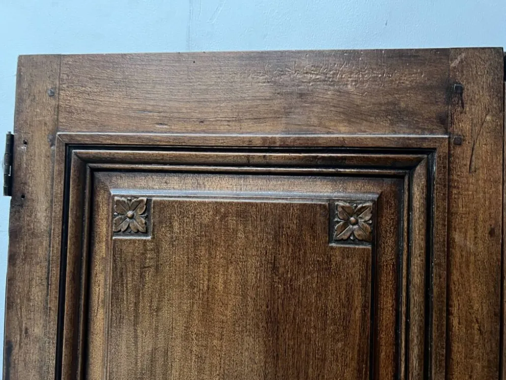 Paire de portes a deux panneaux en noyer massif XVIII siècle