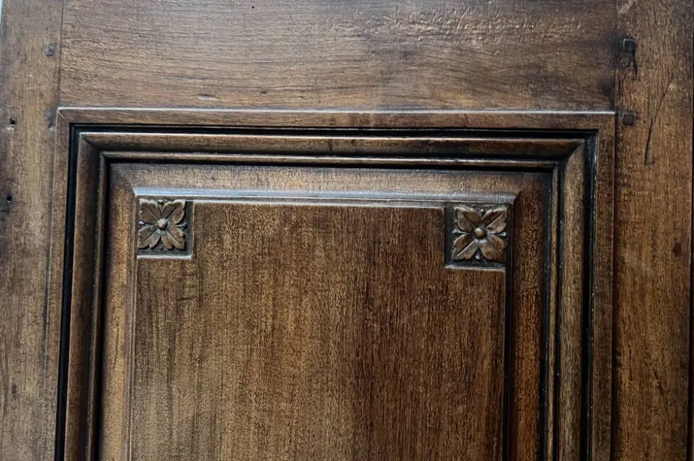 Paire de portes a deux panneaux en noyer massif XVIII siècle
