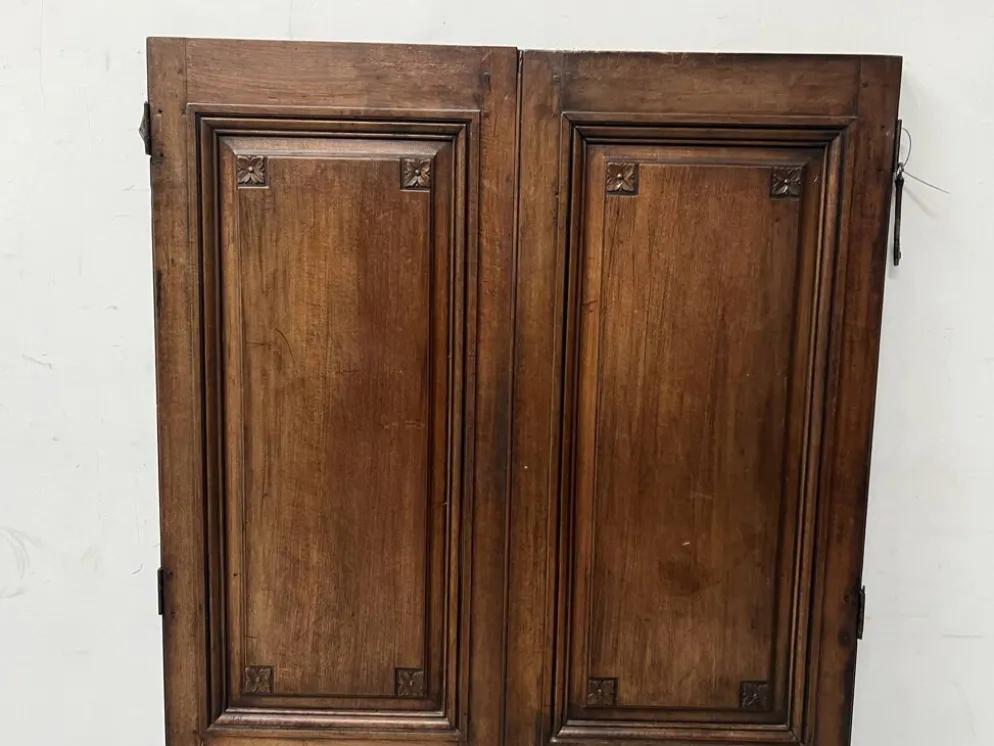 Paire de portes a deux panneaux en noyer massif XVIII siècle