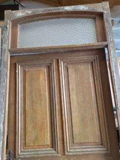 Paire de portes d'entrée en chêne massif, XIXe