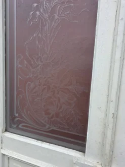 Paire de portes de séparation Art nouveau en verre gravé