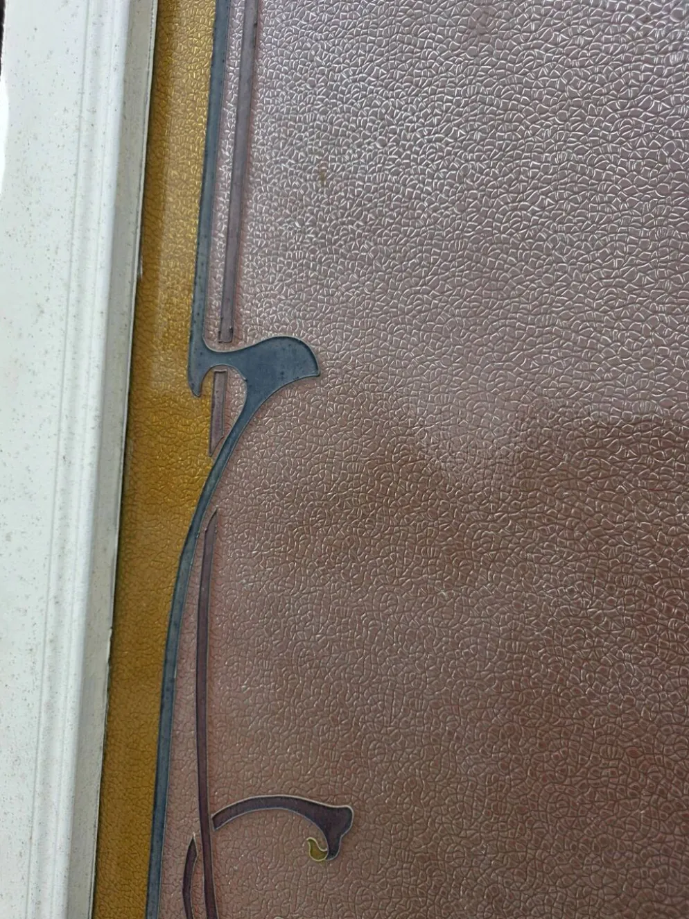 Paire de portes de séparation Art nouveau à verre émaillé