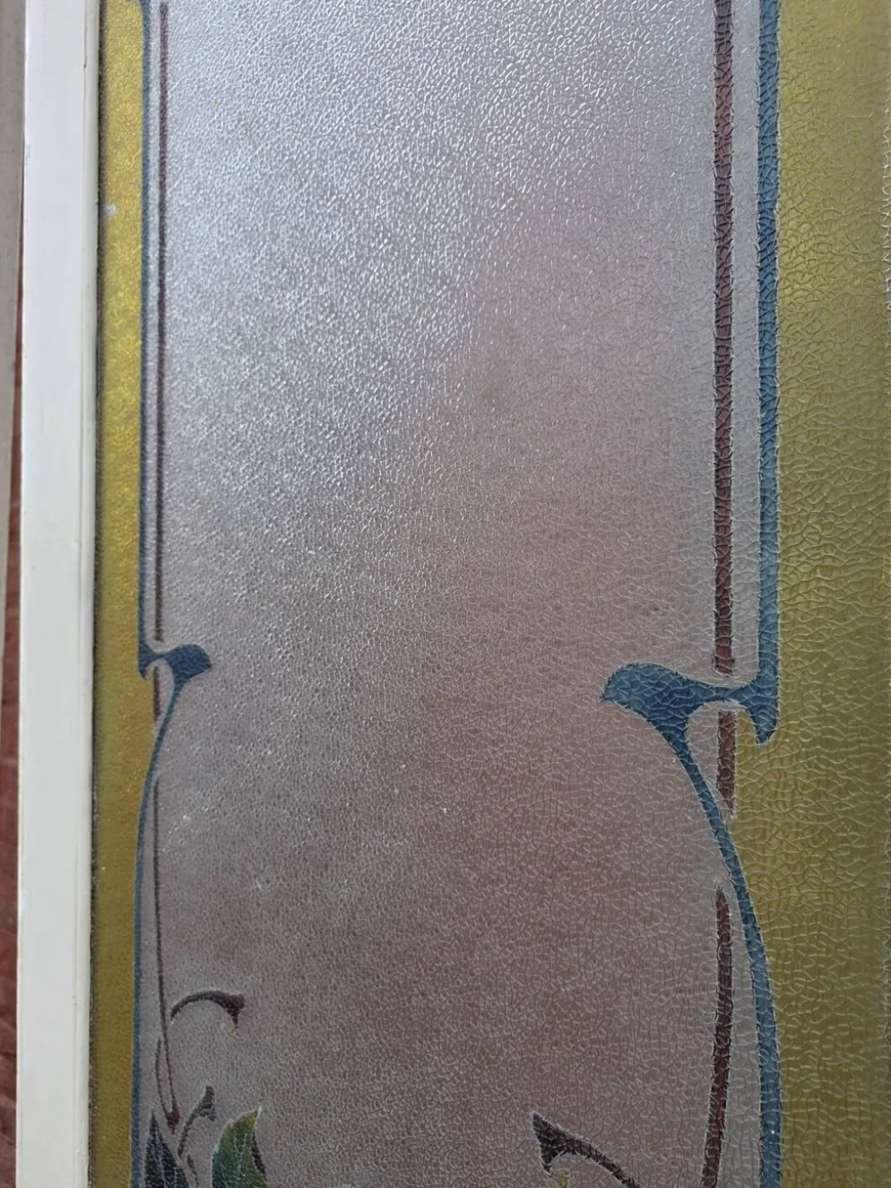 Paire de portes de séparation Art nouveau à verre émaillé