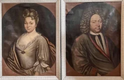 Paire de portraits début 18ème