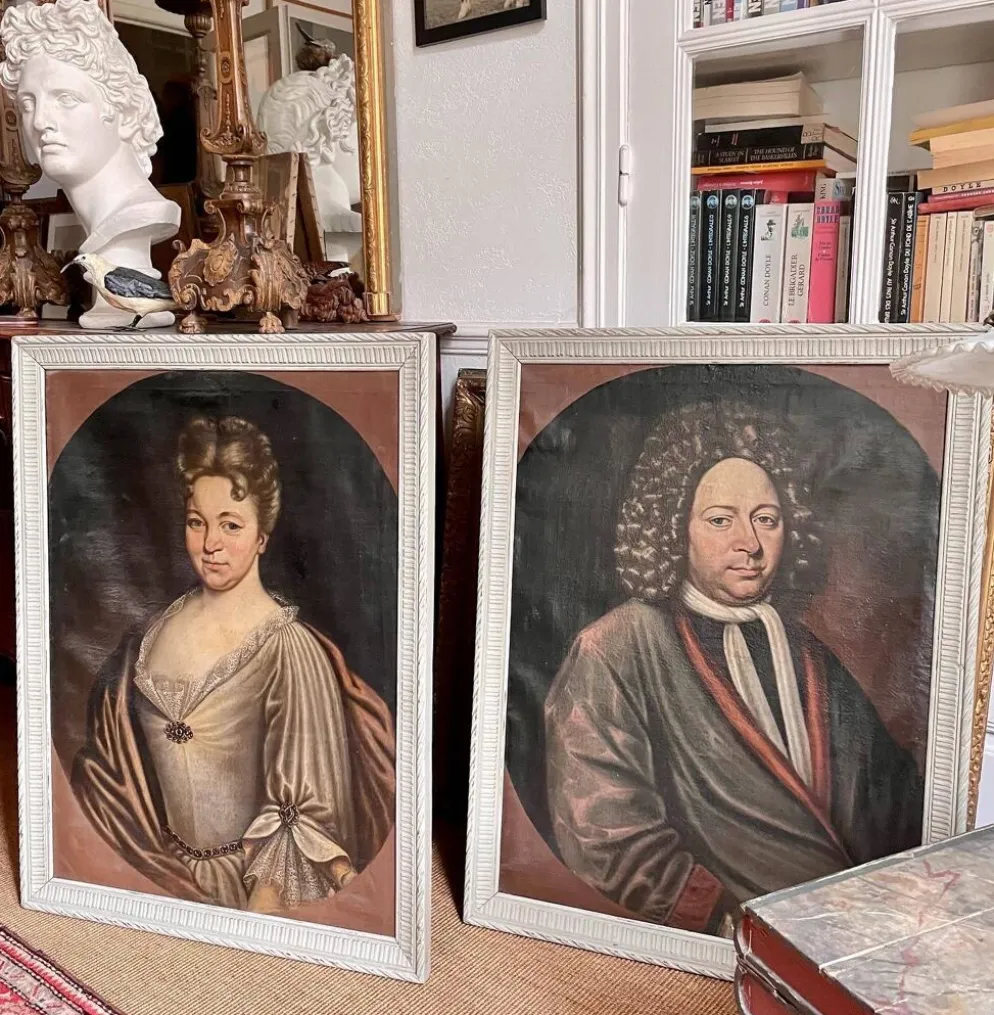 Paire de portraits début 18ème
