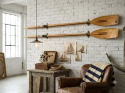 Paire de rames anciennes en bois