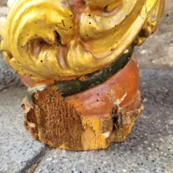 Paire de sculptures, colonnes torsadées, bois sculpté, doré et polychrome, XVIIIe siècle – Espagne
