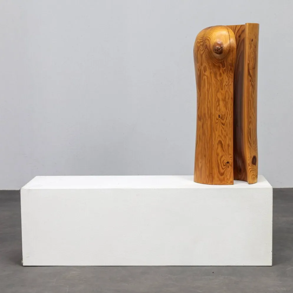Paire de sculptures en pin par Ineke van Zuuren, années 1970