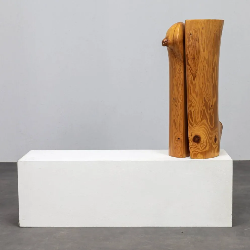 Paire de sculptures en pin par Ineke van Zuuren, années 1970