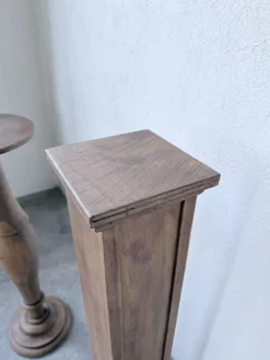 Paire de sellettes colonnes en bois 1950