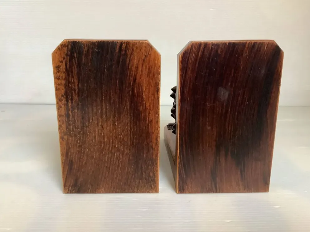 Paire de serre livres boules en bois