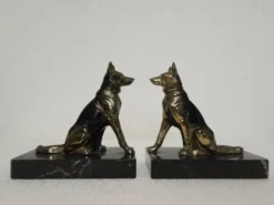 Paire de serre-livres chiens vintage
