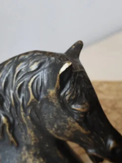 Paire de serre-livres en bronze – Chevaux Art déco