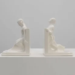 Paire de serre-livres en céramique par Godofridus Boonekamp pour Plateelbakkerij Schoonhoven.
