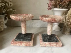 Paire de serre-livres en marbre, cassolettes XlXème
