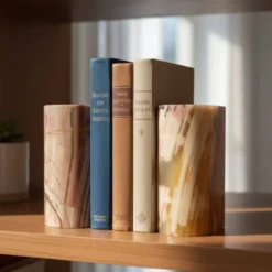 Paire de serre-livres en onyx, Allemagne, 20e siècle