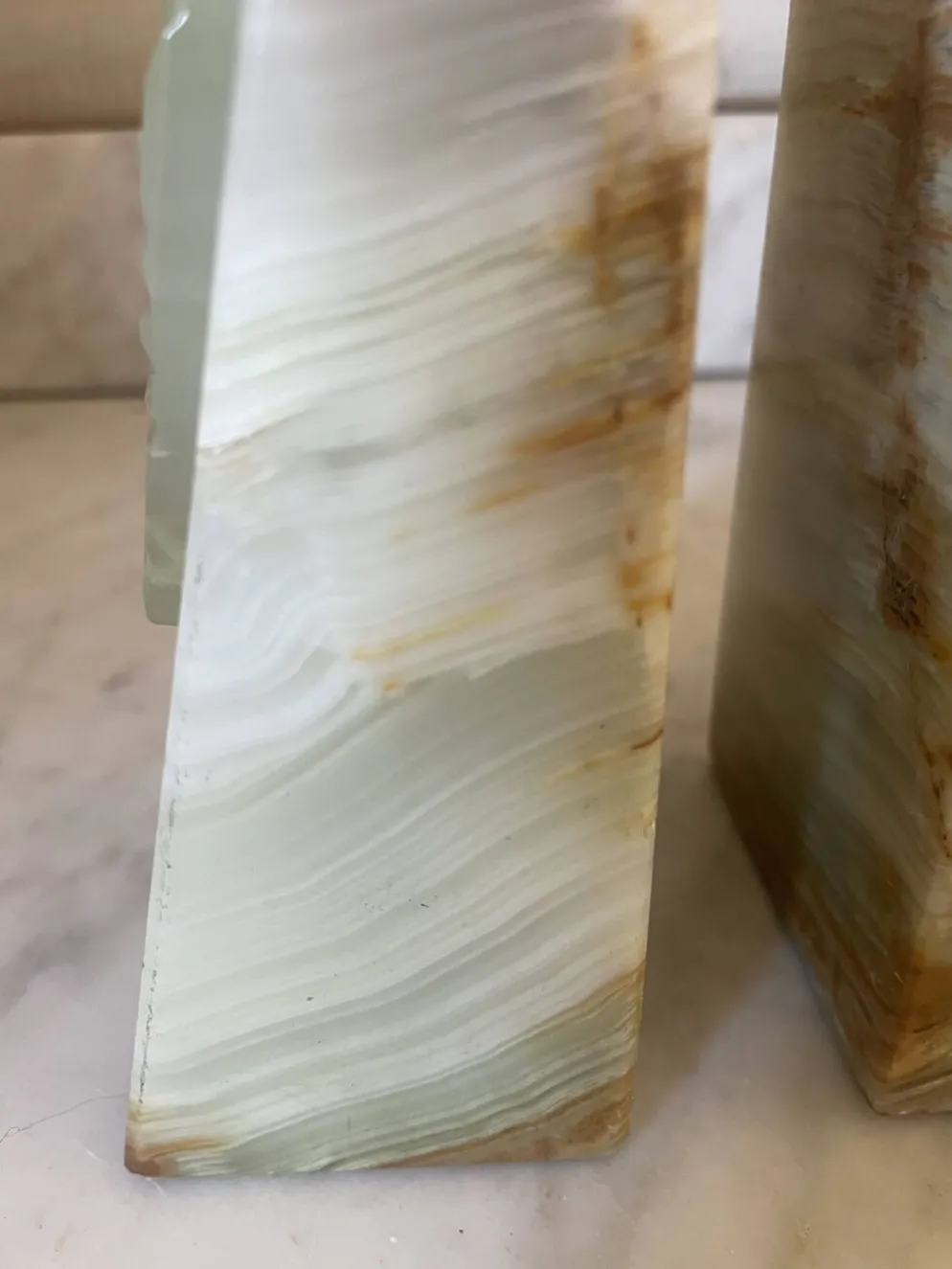 paire de serre-livres en onyx Art déco