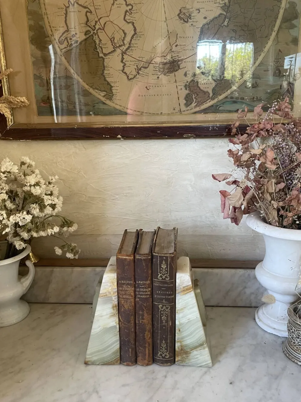 paire de serre-livres en onyx Art déco