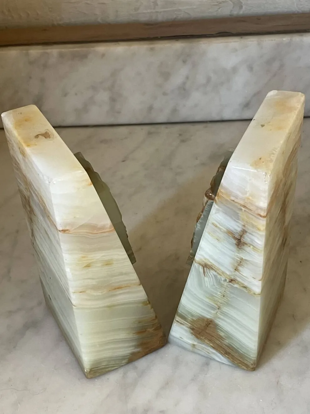 paire de serre-livres en onyx Art déco