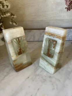 paire de serre-livres en onyx Art déco
