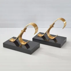 Paire de serre-livres Gold Starry vintage 1960