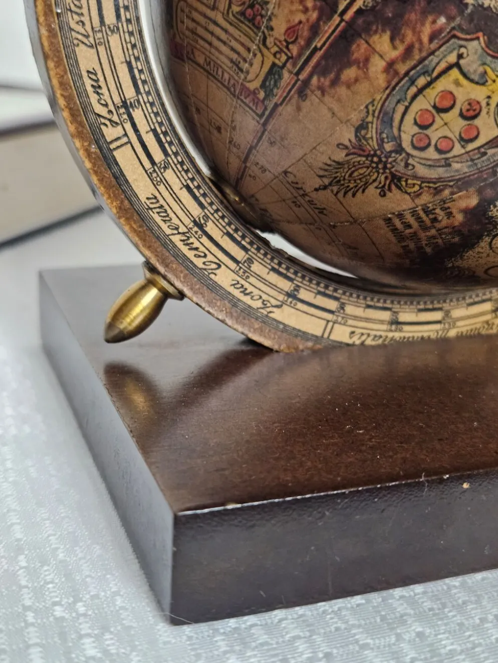 Paire de serre-livres mappemonde Italie vintage