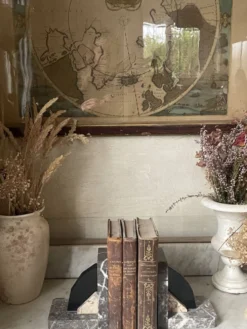 Paire de serre-livres marbre et onyx Art déco