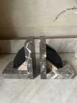 Paire de serre-livres marbre et onyx Art déco