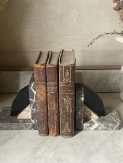 Paire de serre-livres marbre et onyx Art déco