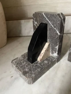 Paire de serre-livres marbre et onyx Art déco
