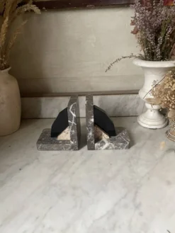 Paire de serre-livres marbre et onyx Art déco
