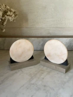 Paire de serre-livres marbre et onyx Art déco