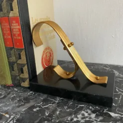 Paire de serre livres modernistes Gold Starry