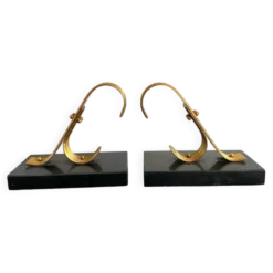Paire de serre livres modernistes Gold Starry