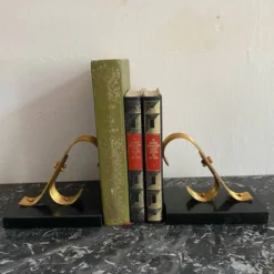 Paire de serre livres modernistes Gold Starry