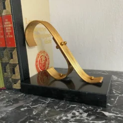 Paire de serre livres modernistes Gold Starry