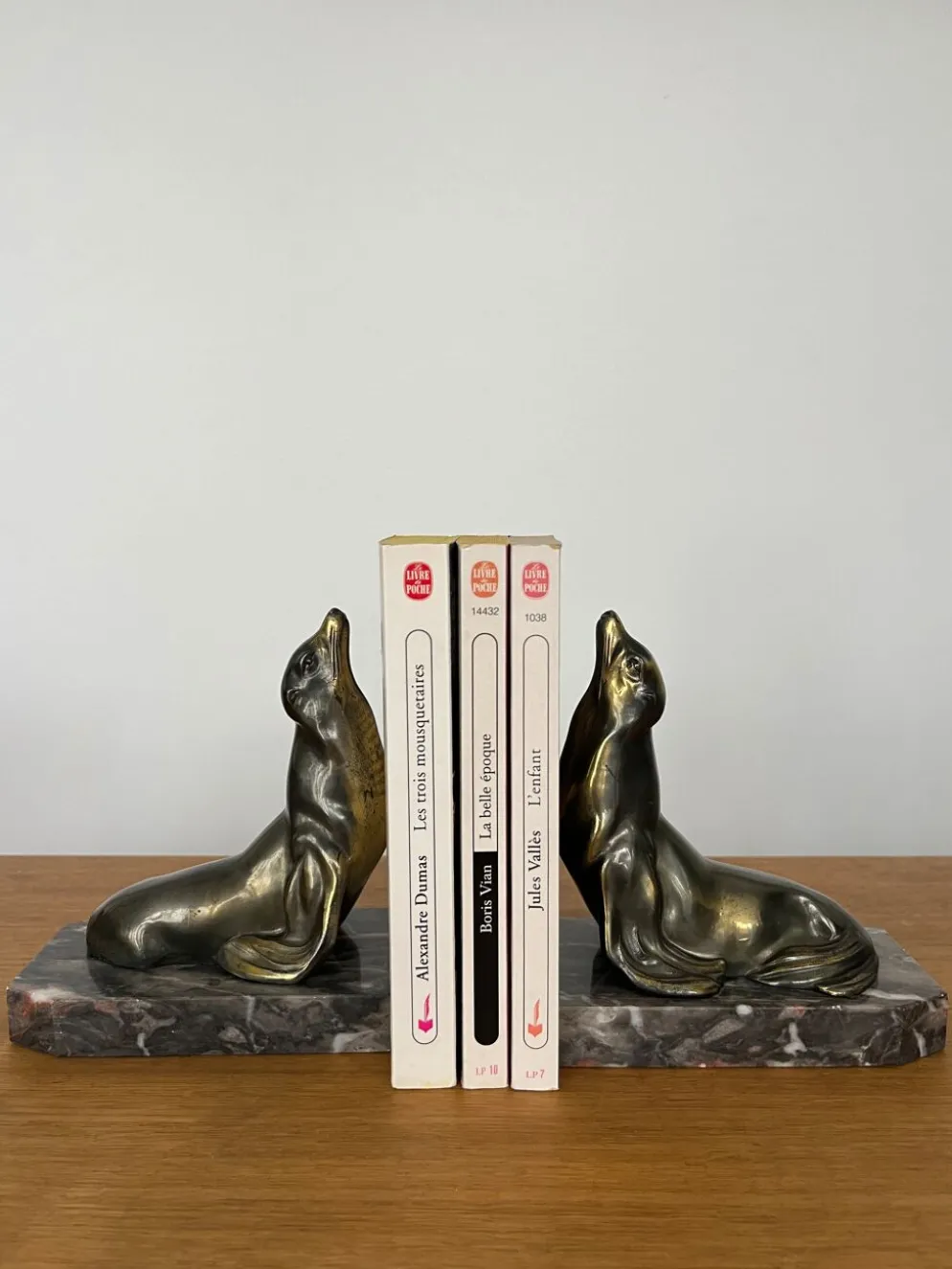 Paire de serre-livres « Otarie » Art Déco