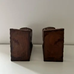 Paire de serre-livres scandinaves en teck
