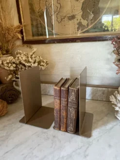 Paire de serre-livres vintage en métal