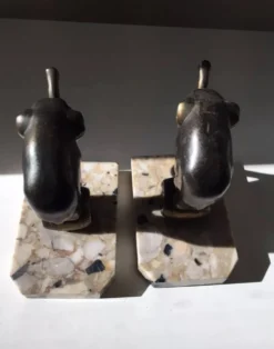 Paire de serres livres art déco éléphants Franjou