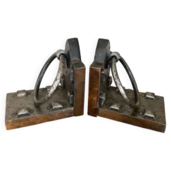 Paire de serres livres brutaliste